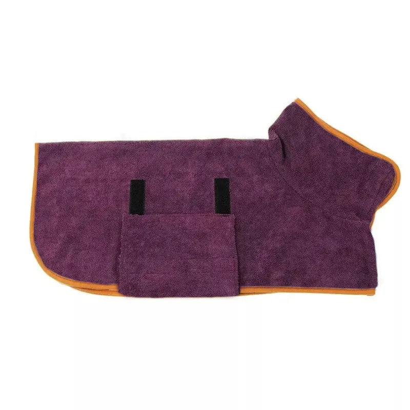 Fast-Drying Pet Bathrobe Towel - Adjustable, Multiple Sizes
