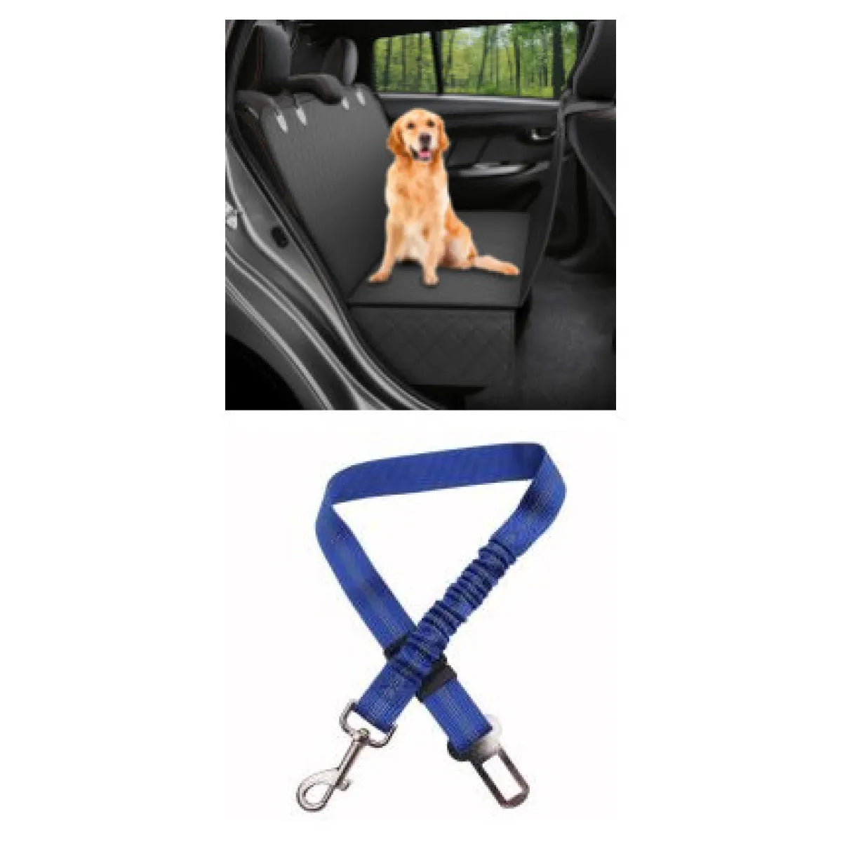 Dog Car Seat Cover - Waterproof Hammock with Mesh Window