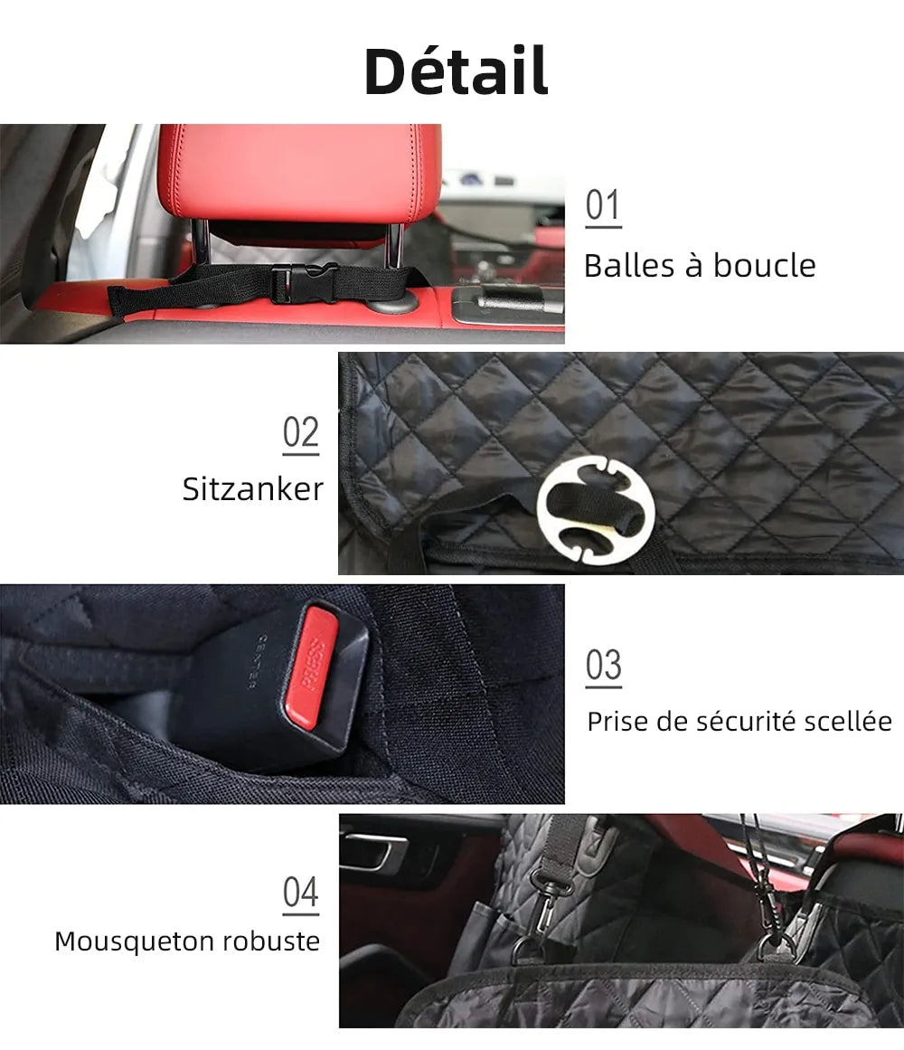 Dog Car Seat Cover - Waterproof Hammock with Mesh Window