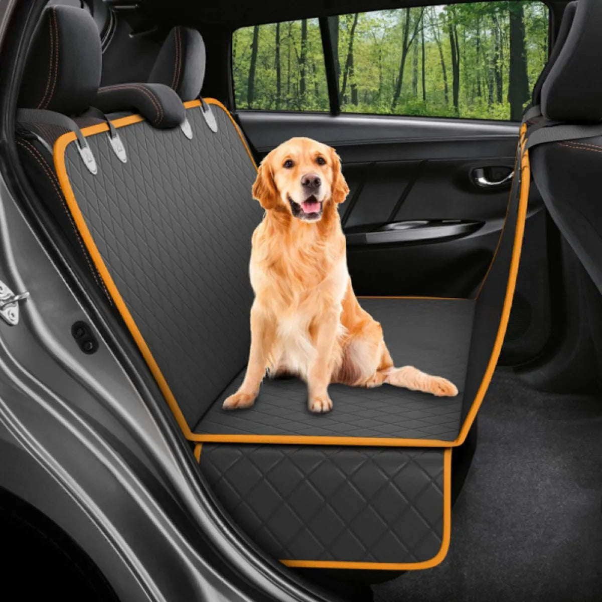 Dog Car Seat Cover - Waterproof Hammock with Mesh Window
