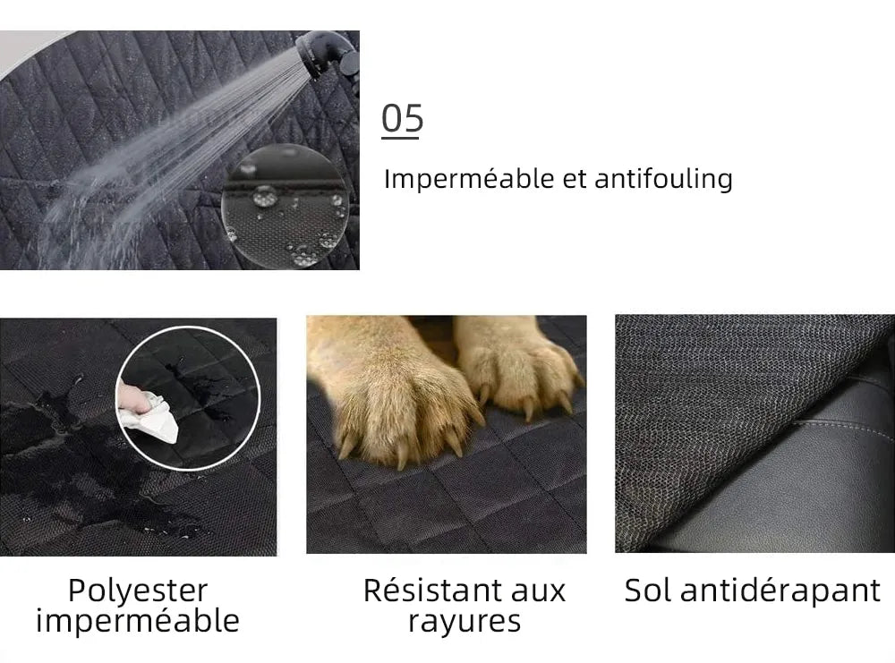 Dog Car Seat Cover - Waterproof Hammock with Mesh Window